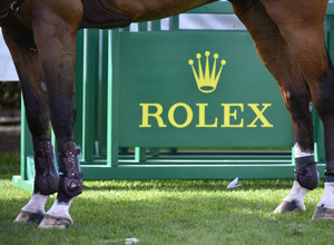 Detail of horses legs again Rolex signage