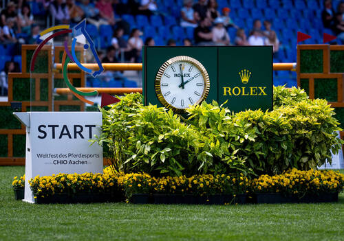 Rolex Clock and signage on the course during the Prize of Soers