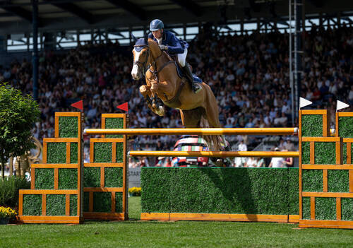 Daniel Deusser (GER) in competition with Pepita Van T Meulenhof Br in the 2nd Qualifier Rolex Grand Prix