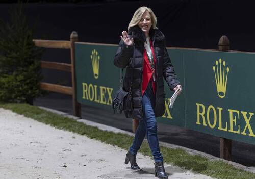 Meredith Michaels-Beerbaum arrives for the Prix Radio Lac