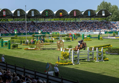 Richard Vogel (GER) in competition with United Touch S in the Rolex Grand Prix