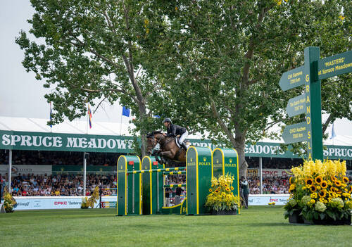 Steve Guerdat competing in the CPKC 'International', presented by Rolex