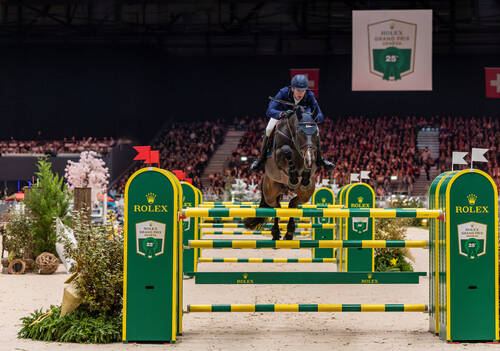 Daniel Deusser (GER) riding Otello de Guldenboom in the Rolex Grand Prix