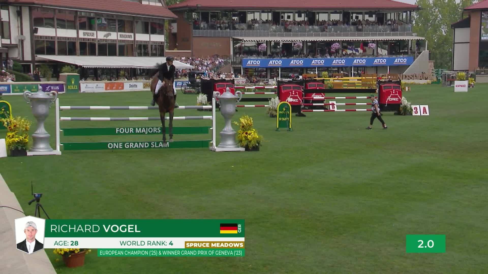 Richard Vogel with United Touch S - CSIO5* Spruce Meadows 'Masters' Tournament 2025 - Round 1
