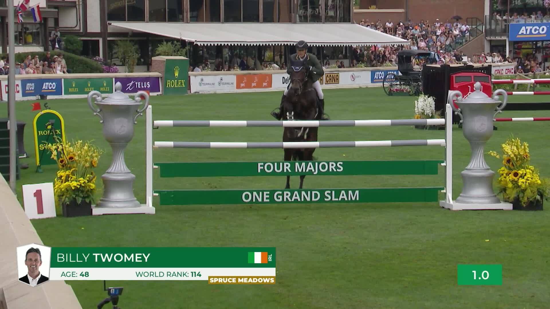 Billy Twomey with Jumping Jack Van de Kalevallei - CSIO5* Spruce Meadows 'Masters' Tournament 2025 - Round 1