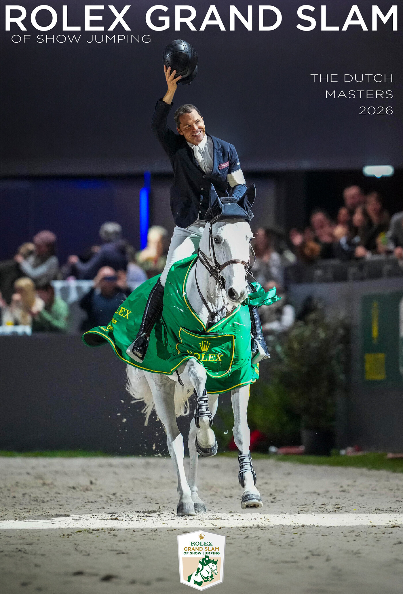 Cover of the Rolex Grand Slam Magazine for The Dutch Masters 2026 with Kent Farrington and Greya