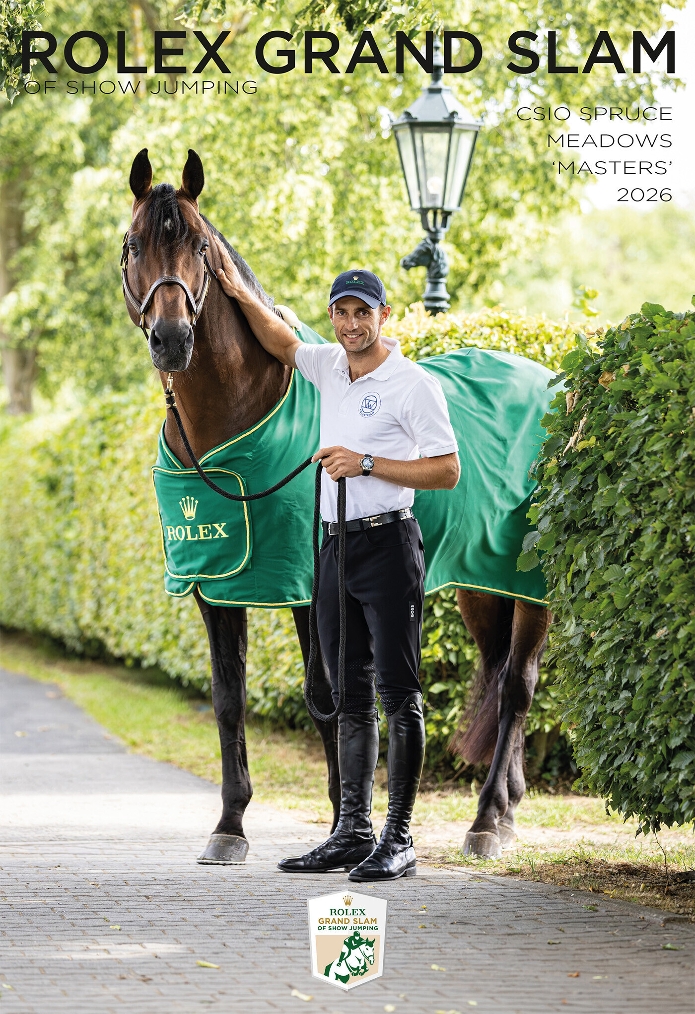 Cover of the Spruce Meadows Rolex Grand Slam Magazine showing Richard Vogel and United Touch S