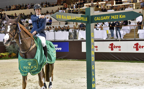 Pedro Veniss riding Quabri de l'Isle winner. 