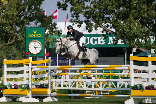 Richard Vogel (GER) riding Cloudio in the CANA Cup - 1.60m
