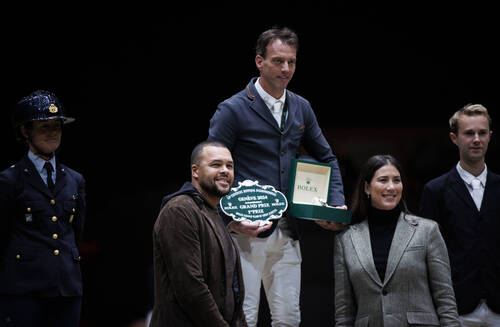 Harrie Smolders winning at CHI Geneva 2024 by Ashley Neuhof © Rolex Grand Slam