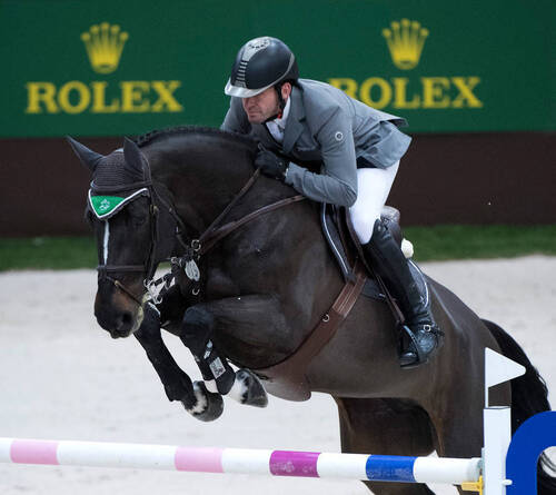 The current Grand Slam contender, Philipp Weishaupt, riding Asathir during CHI Geneva 2017.