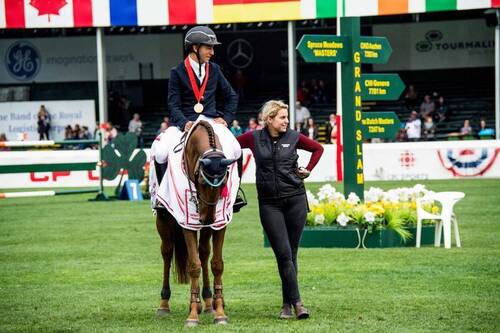 Sameh El Dahan, Marketa Churovà et Sumo's Zorro (Photo: Rolex Grand Slam of Show Jumping / Ashley Neuhof)