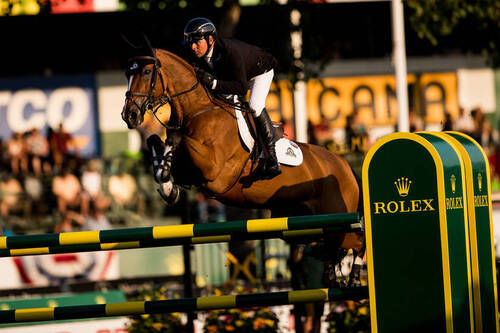 Eric Lamaze and Fine Lady V at the CSIO Spruce Meadows 'Masters' 2018 (Photo: Rolex / Ashley Neuhof)